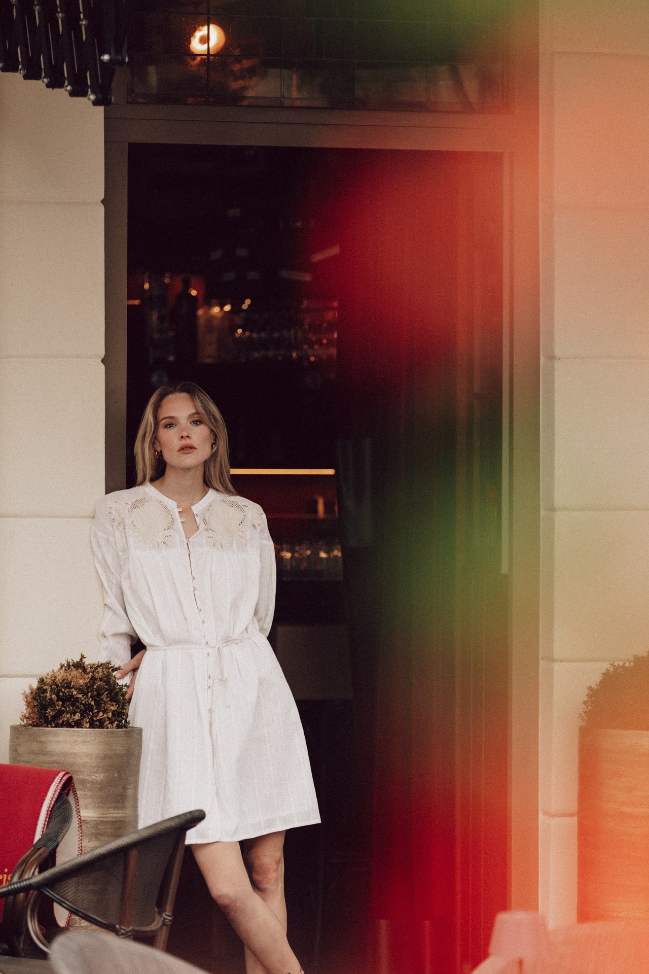 Mae dress white cotton embroidery