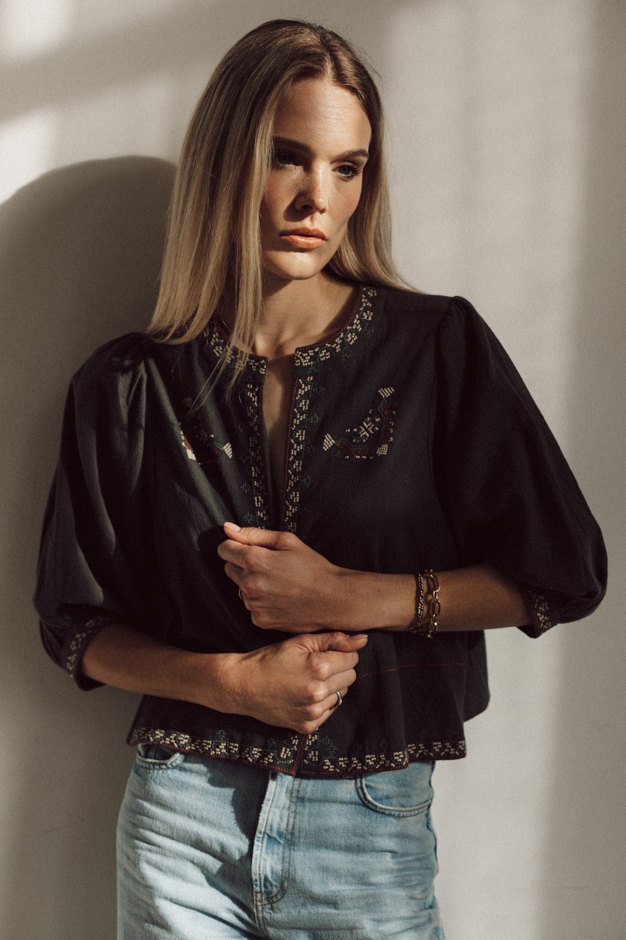 Milly jacket grey embroidery