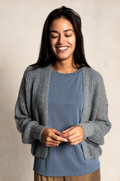 Rose cardigan blue