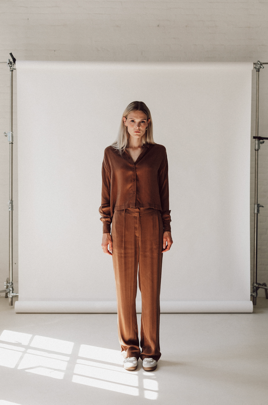 Alico trousers brown copper cupro viscose