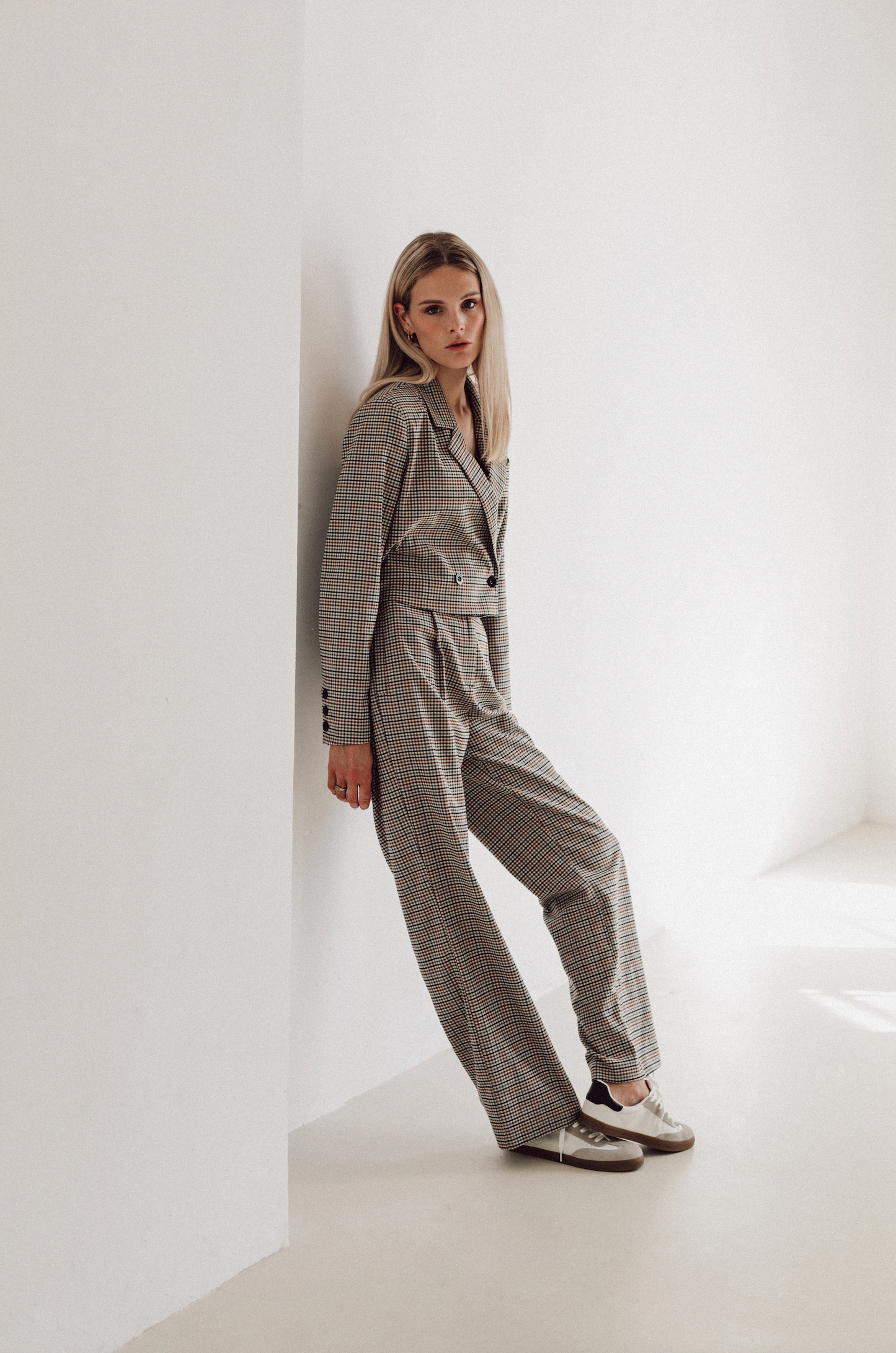 Ana trousers brown checked suit 