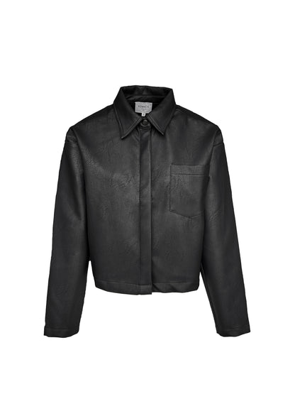 Laya blouse faux leather jacket