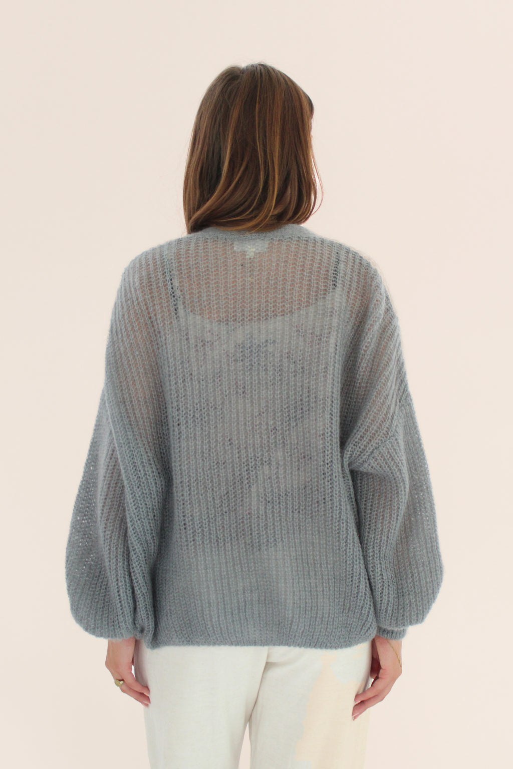 Rosa Strickjacke