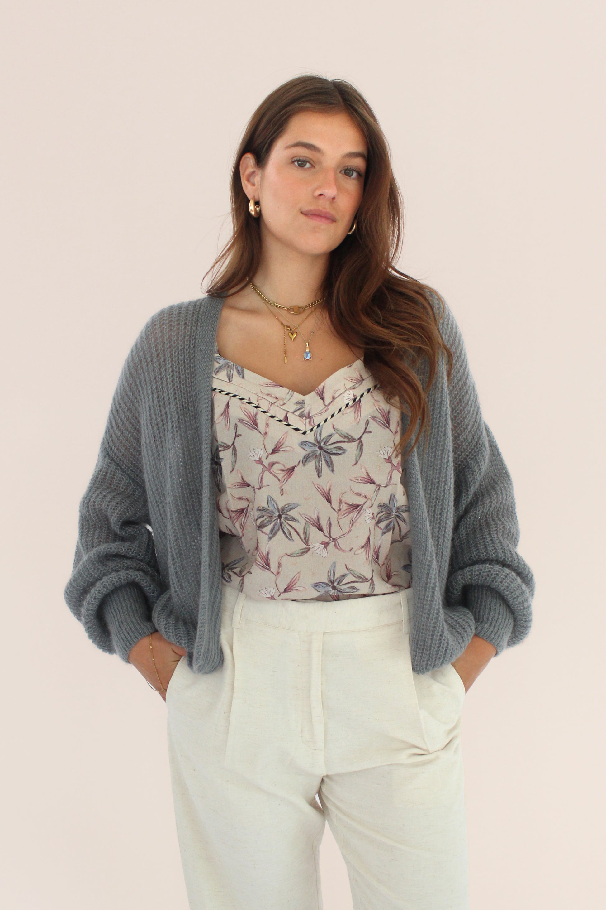 Pink cardigan