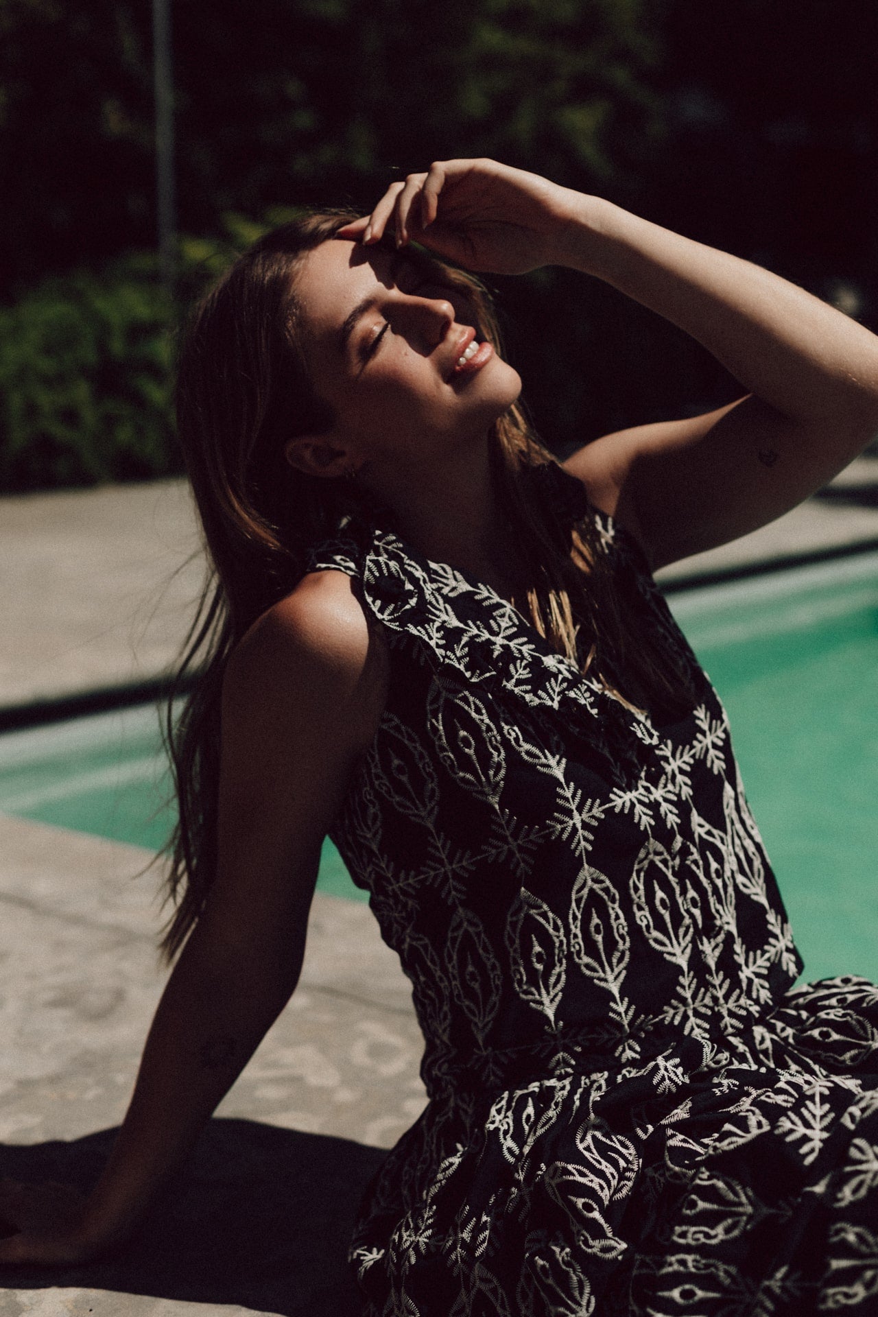 Tatum blouse black white embroidery 