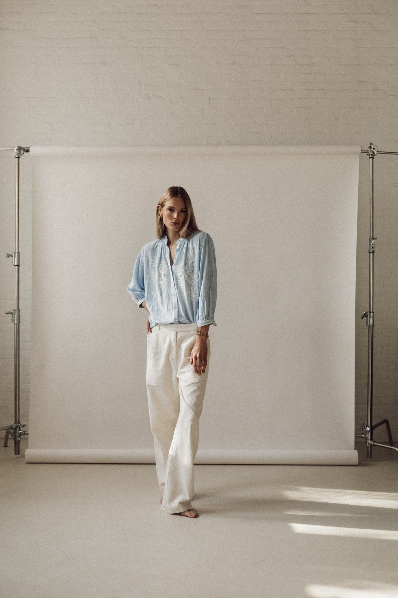 Tilly trousers white linen set